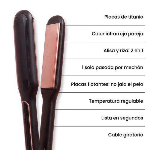 naema silk: placas de titanio, calor infrarrojo, alisa y riza, placas flotantes