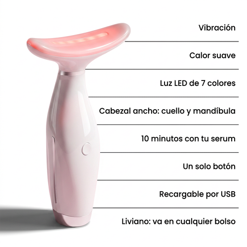 naema lift: vibración, calor suave, luz LED de 7 colores, recargable por USB